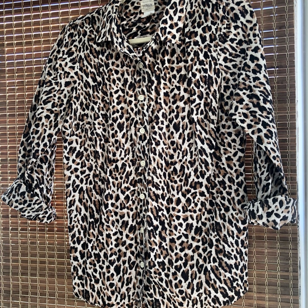J.Crew Leopard Button down shirt